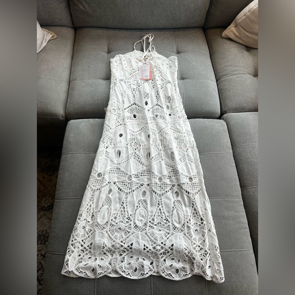 NWT Cult Gaia EVERLY DRESS midi size Medium in off white - Picture 10 of 16